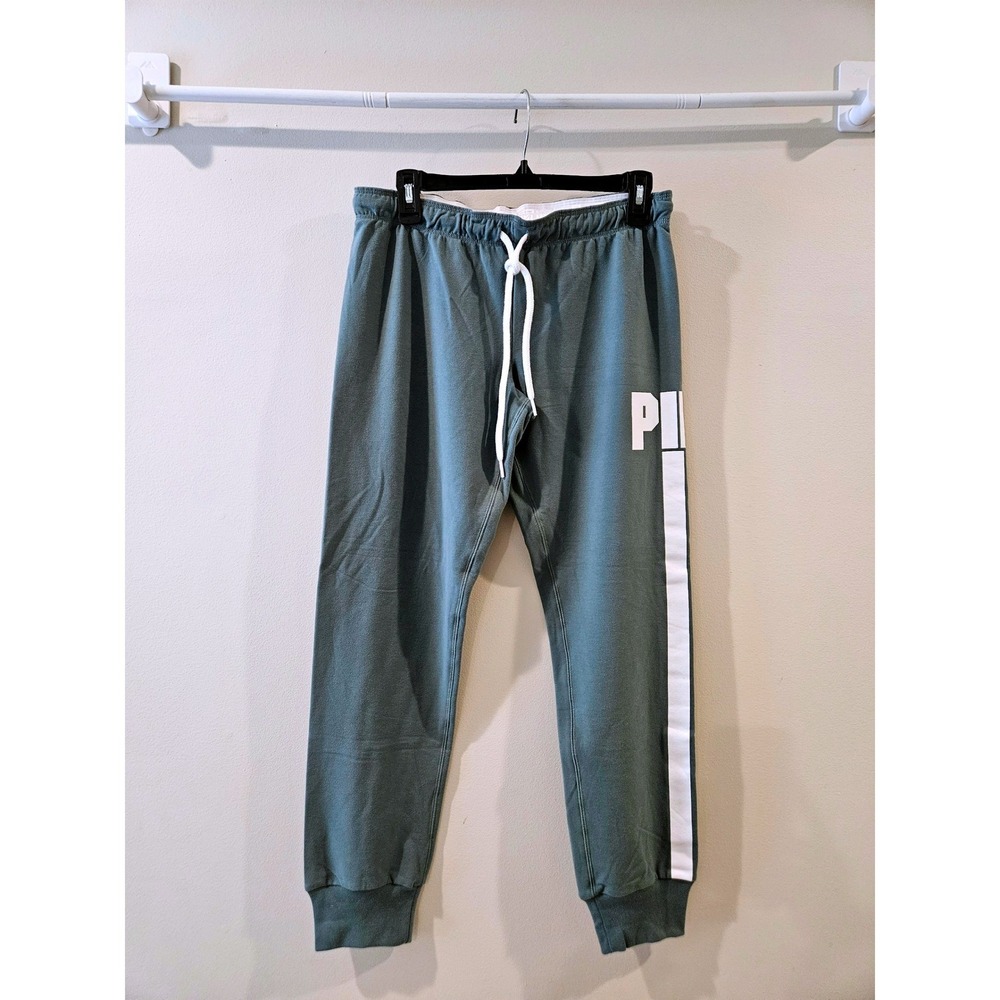 PINK Victoria's Secret Sage Green Joggers Sweatpants Foldover NWOT Womens Size M